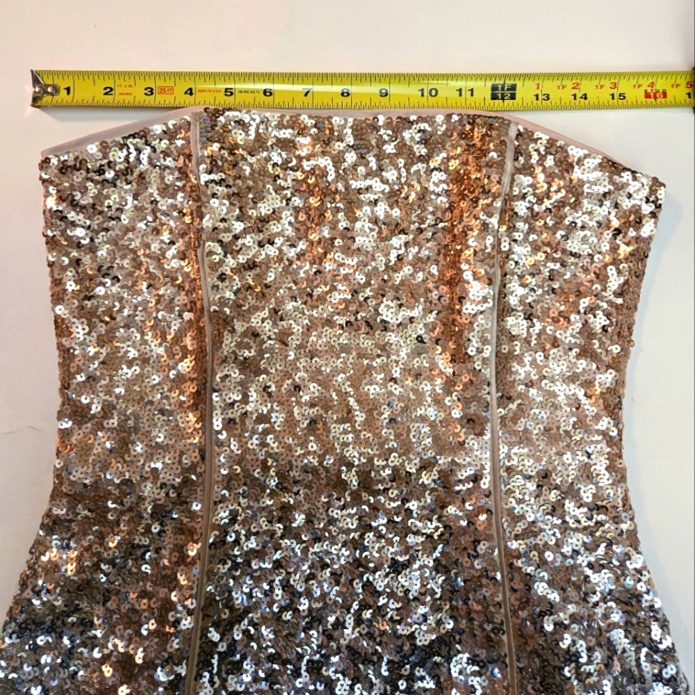 NWOT WHBM gold ombre sequin bustier size 2 - Picture 4 of 7